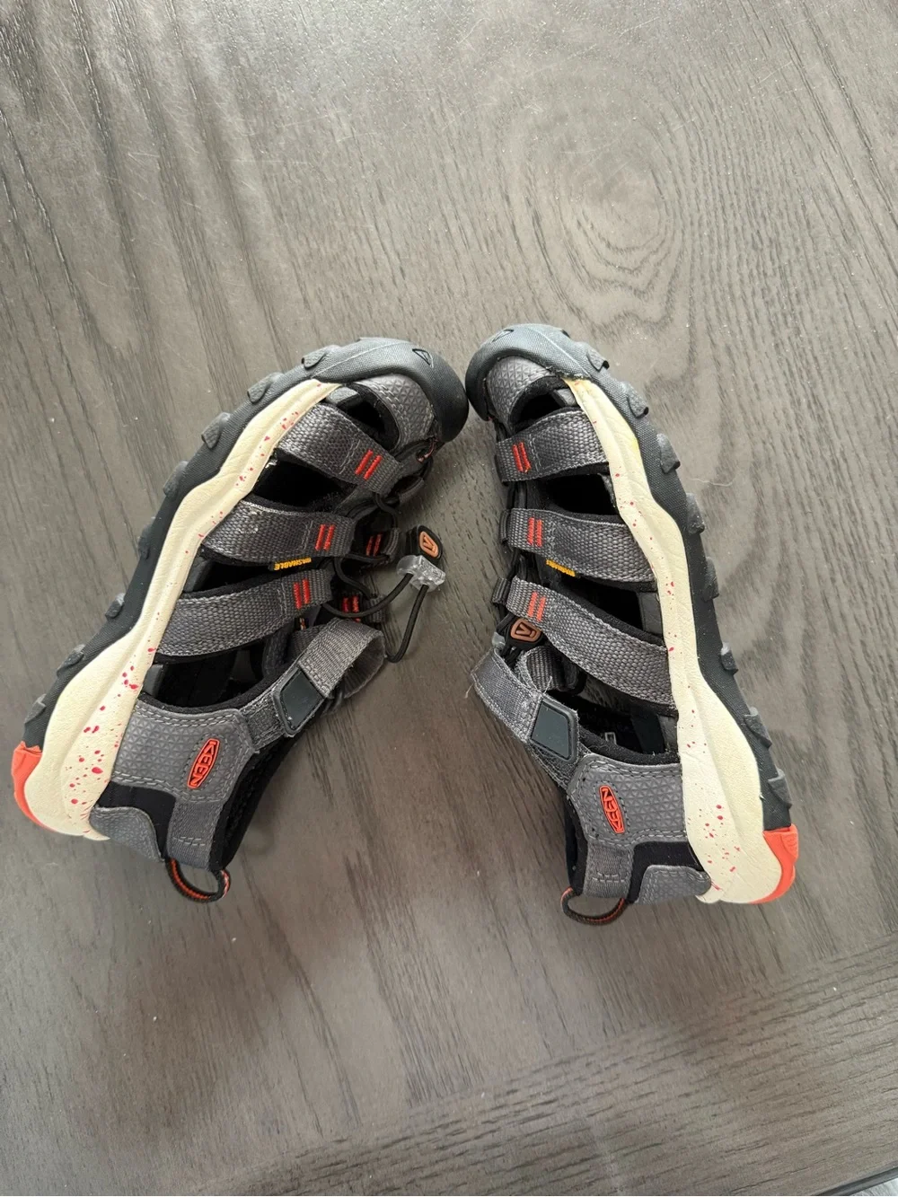 Keen Kids Closed Toe Hiking Sport Sandals Gray Orange US 12 EU 30 Washable